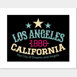 Los Angeles California 1888 - Los Angeles College style Logo Posters and Art